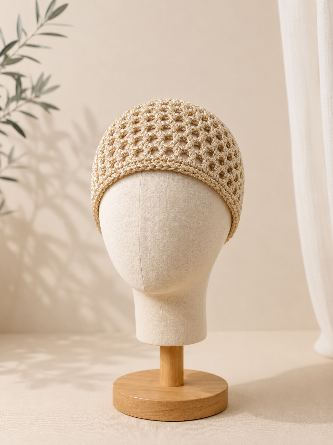 👒 Cappello all'uncinetto – Oro Chiaro